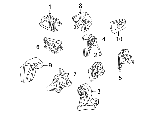 2004 Chrysler Sebring Engine & Trans Mounting Bracket-Torque Reaction Diagram for 4578275AC