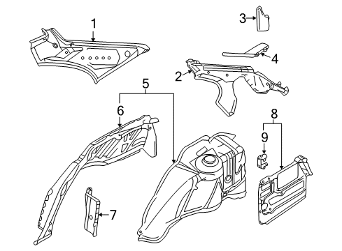 2001 BMW M5 Inner Structure - Quarter Panel Wheelhouse Extension, Left Diagram for 41142498333