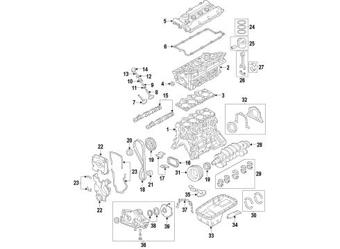 2011 Kia Soul Engine Parts, Mounts, Cylinder Head & Valves, Camshaft & Timing, Oil Pan, Oil Pump, Crankshaft & Bearings, Pistons, Rings & Bearings, Variable Valve Timing Rod Assembly-Connecting Diagram for 2351023700