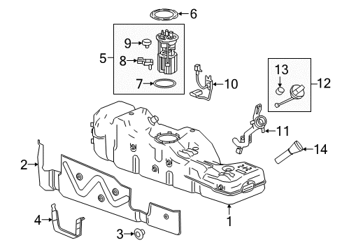 2016 GMC Canyon Senders Fuel Pump Diagram for 13520385