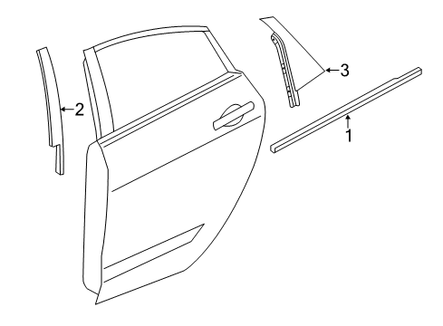 2016 Chrysler 200 Exterior Trim - Rear Door APPLIQUE-B Pillar Diagram for 68144229AB