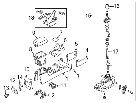 2011 Kia Sorento Gear Shift Control - MT Bracket Assembly-Shift Lever Diagram for 437312P000