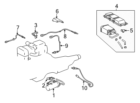 2001 Lexus IS300 Emission Components Valve, Vacuum Switching, NO.1 Diagram for 90910-12243