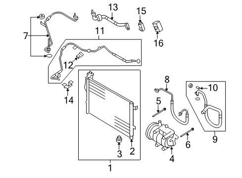 2009 Hyundai Elantra A/C Condenser, Compressor & Lines Tube-Liquid Diagram for 97768-2L100