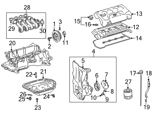 2004 Toyota Echo Filters Dipstick Diagram for 15301-21062