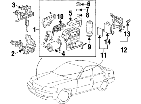 1996 Acura TL ABS Components ABS Unit Diagram for 39790-SW5-A01