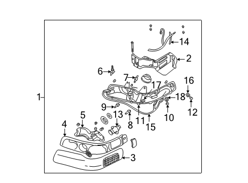 1999 Cadillac Seville Headlamps Socket & Wire Diagram for 12085330