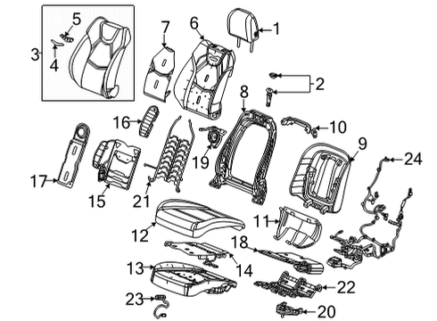 2020 Cadillac CT4 Lumbar Control Seats Seat Cushion Pad Diagram for 84675694