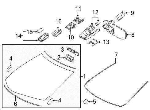 2016 Lexus RX350 Lane Departure Warning Mirror Assembly, Inner Rear Diagram for 87810-0E120