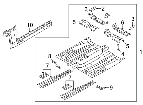 2017 Lincoln MKZ Front Floor Front Floor Pan Diagram for HG9Z-5411135-D