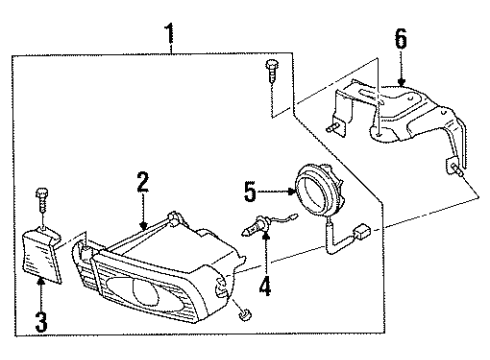 1995 Nissan 240SX Fog Lamps Lamp Unit-Fog Diagram for 26154-65F00