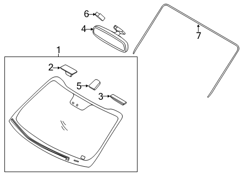 2014 Kia Sportage Windshield Glass, Reveal Moldings Moulding-Windshield Glass Diagram for 861303W000