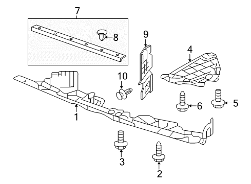 2010 Acura MDX Splash Shields Plate L, Frair Guide Diagram for 71114-STX-A00