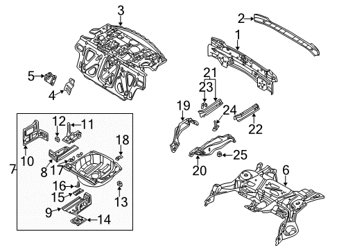 2004 BMW M3 Rear Body Bracket Activated Carbon Container Diagram for 41128204385