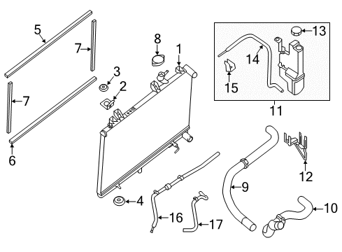 2016 Nissan Murano Radiator & Components Hose-Oil Cooler, Auto Transmission Diagram for 21636-5AA1A