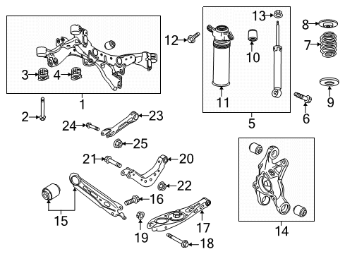 2018 Chevrolet Equinox Rear Axle, Lower Control Arm, Upper Control Arm, Stabilizer Bar, Suspension Components Hub & Bearing Shield Diagram for 23441698