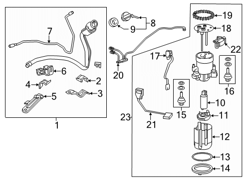 2018 Lexus RX350L Fuel Supply Fuel Sub Tank No1 Diagram for 77131-48070