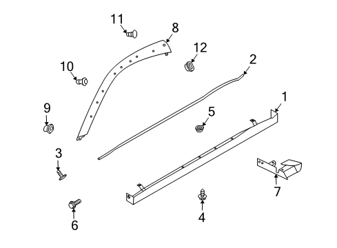 2008 Nissan 350Z Exterior Trim - Pillars, Rocker & Floor Screw Machine Diagram for 08340-61608