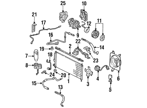 1992 Honda Prelude Air Conditioner Coil Set, Field Diagram for 38924-P13-J03