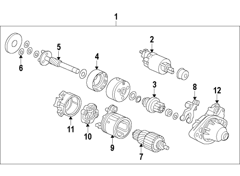 2016 Honda Odyssey Starter Armature Diagram for 31206-RK2-A01