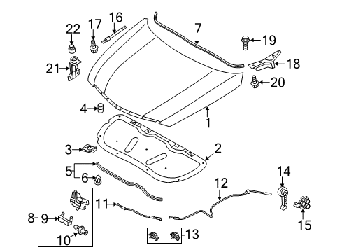 2011 Hyundai Sonata Anti-Theft Components Base Assembly-Hood Latch Diagram for 811803S000