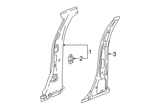 2022 Cadillac XT6 Center Pillar Center Pillar Reinforcement Diagram for 84623521