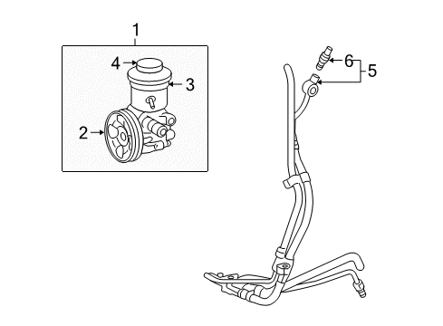 2010 Toyota 4Runner P/S Pump & Hoses Power Steering Pump Diagram for 44310-60563