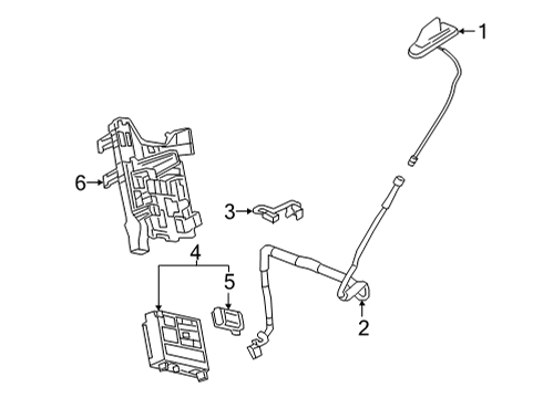 2021 GMC Sierra 3500 HD Communication System Components Module Diagram for 84833055