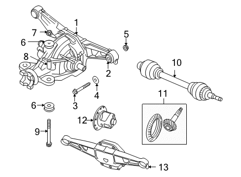 2009 Dodge Viper Axle & Differential - Rear Nut-HEXAGON FLANGE Head Locking Diagram for 6100520