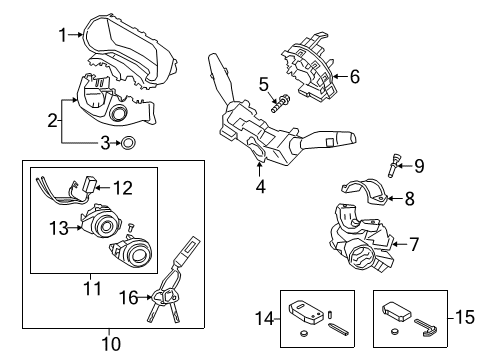 2019 Kia Forte Shroud, Switches & Levers Switch Assembly-MULTIFUN Diagram for 93400M6500
