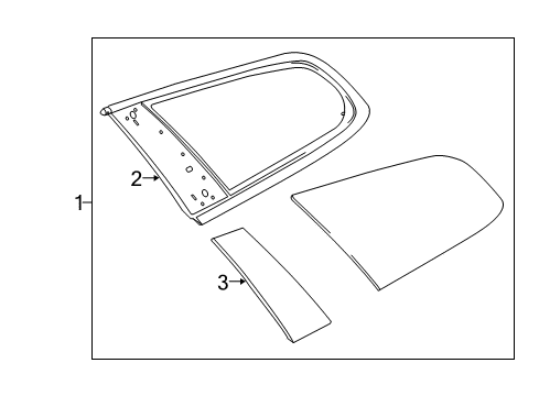 2009 Buick Enclave Quarter Panel - Glass & Hardware Trim Panel Diagram for 15839678