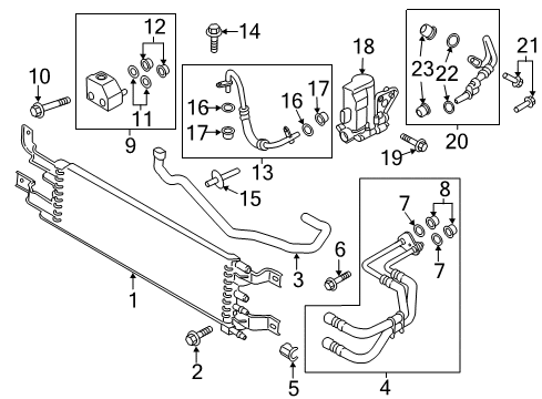 2013 Ford C-Max Trans Oil Cooler Cooler Line Diagram for DM5Z-7A031-A