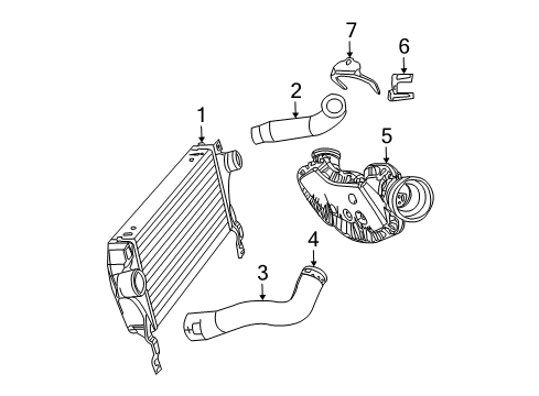 2008 Jeep Grand Cherokee Intercooler Hose-Charge Air Cooler Diagram for 55037961AB