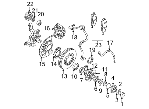 1997 Nissan Pathfinder Front Brakes Plate-BAFFLE Diagram for 41150-0W701