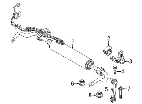 2016 BMW 740i Stabilizer Bar & Components - Rear Active Stabilizer Bar Diagram for 37106882655