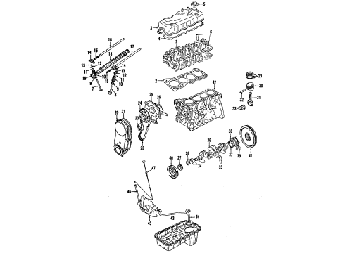 1997 Geo Tracker Engine Parts, Mounts, Cylinder Head & Valves, Camshaft & Timing, Oil Pan, Oil Pump, Crankshaft & Bearings, Pistons, Rings & Bearings Piston, Engine Diagram for 91173287