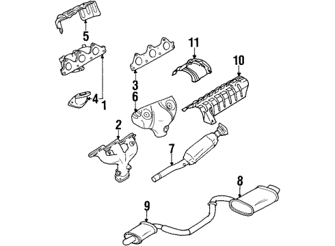 1998 Chrysler Sebring Exhaust Components Catalytic Converter Diagram for 5278491AB