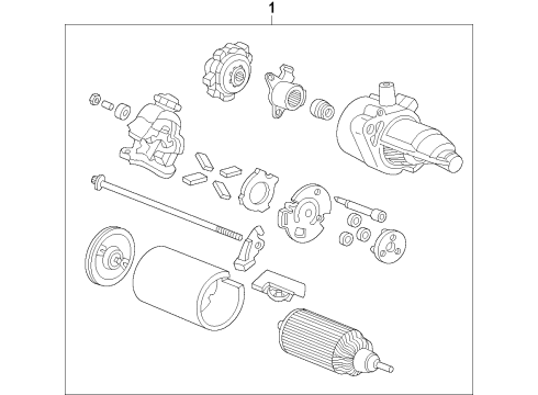 2020 Acura RLX Starter Starter Motor Assembly Diagram for 31200-R9P-A01