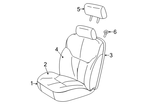 2001 Dodge Stratus Front Seat Components Front Seat Cushion Diagram for UE981DVAA