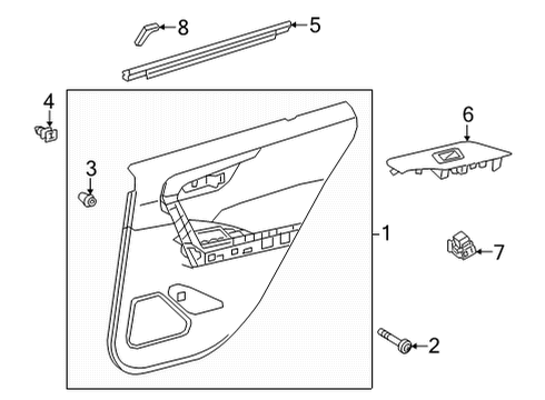 2022 Toyota Corolla Cross Interior Trim - Rear Door Belt Weatherstrip Diagram for 68174-0A050