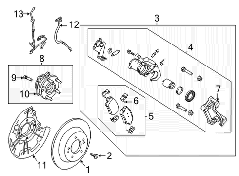 2022 Hyundai Elantra Rear Brakes Wiring-E.P.B Conn EXTN, LH Diagram for 59795-AB400