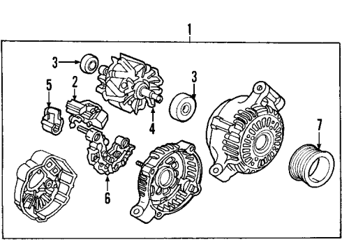 2003 Honda CR-V Alternator Alternator Assembly (Reman) Diagram for 06311-PND-505RM