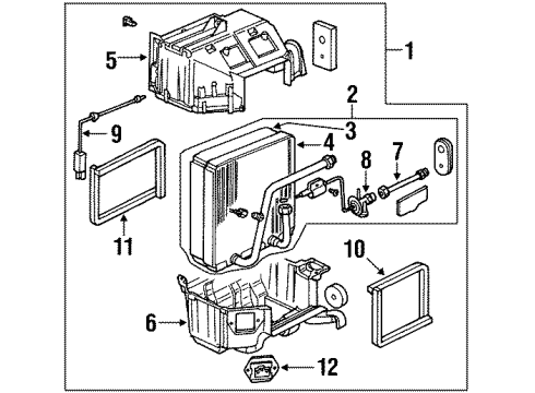 2004 Isuzu Axiom Air Conditioner Pipe, Expansion Valve Diagram for 8-97167-821-0