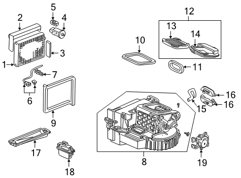 2005 Honda S2000 A/C & Heater Control Units Control Assy., Heater Diagram for 79500-S2A-A21