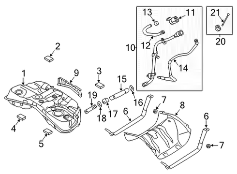 2020 Genesis G90 Fuel Supply Hose-Ventilator Diagram for 31071-D2500