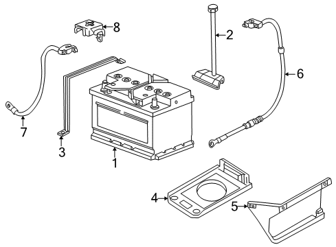 1999 BMW Z3 Battery Plus Pole Battery Cable Diagram for 12421406562