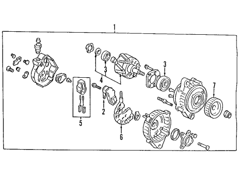1996 Acura Integra Alternator Alternator (CJS44) Diagram for 31100-P72-902