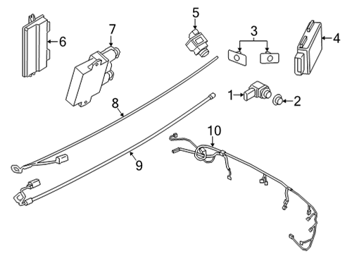 2021 BMW X6 Electrical Components - Rear Bumper ULTRASONIC SENSOR, COLOR COD Diagram for 66205A1F822