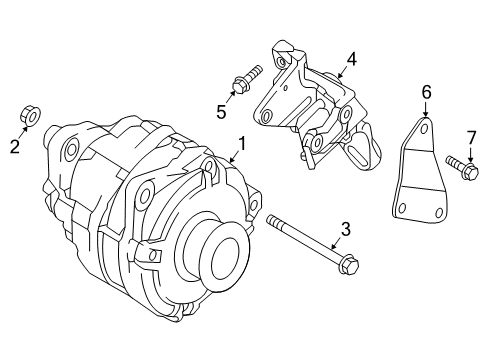 2021 Nissan Titan Alternator Bar-Adjusting, Alternator Diagram for 11715-9FV0A