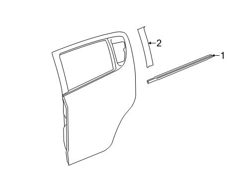 2014 Chevrolet Spark Exterior Trim - Rear Door Black Out Tape Diagram for 95181809